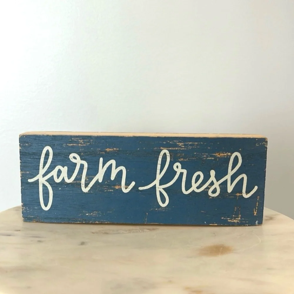 Target One Spot Farm Fresh Wooden Sign Blue
